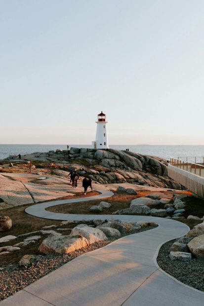 Peggy's Cove lighthouse on the East Coast bus tour with Comfort Tour Canada.